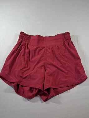 Lululemon Hotty Hot High-Rise Lined Shorts 4" - Red / Raspberry Pink (Size 4)